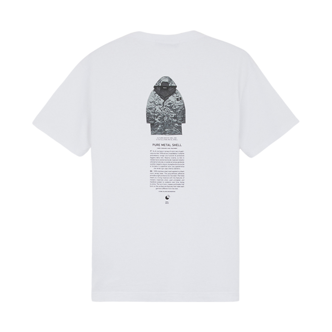스톤 아일랜드 2NS91 코튼 저지 슬림 핏 티셔츠 위드 아르키비오 프린트 화이트 - 24FW(Stone Island 2NS91 Cotton Jersey Slim Fit T-Shirt with Archivio Print White - 24FW) - 2