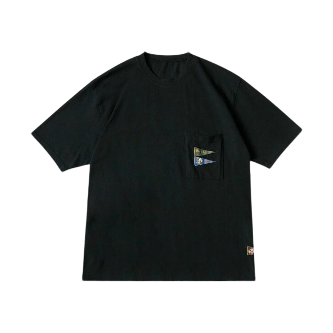 캐피탈 20 저지 패넌트 티셔츠 3 플래그 블랙(Kapital 20 Jersey Pennant T-Shirt 3 Flags Black)