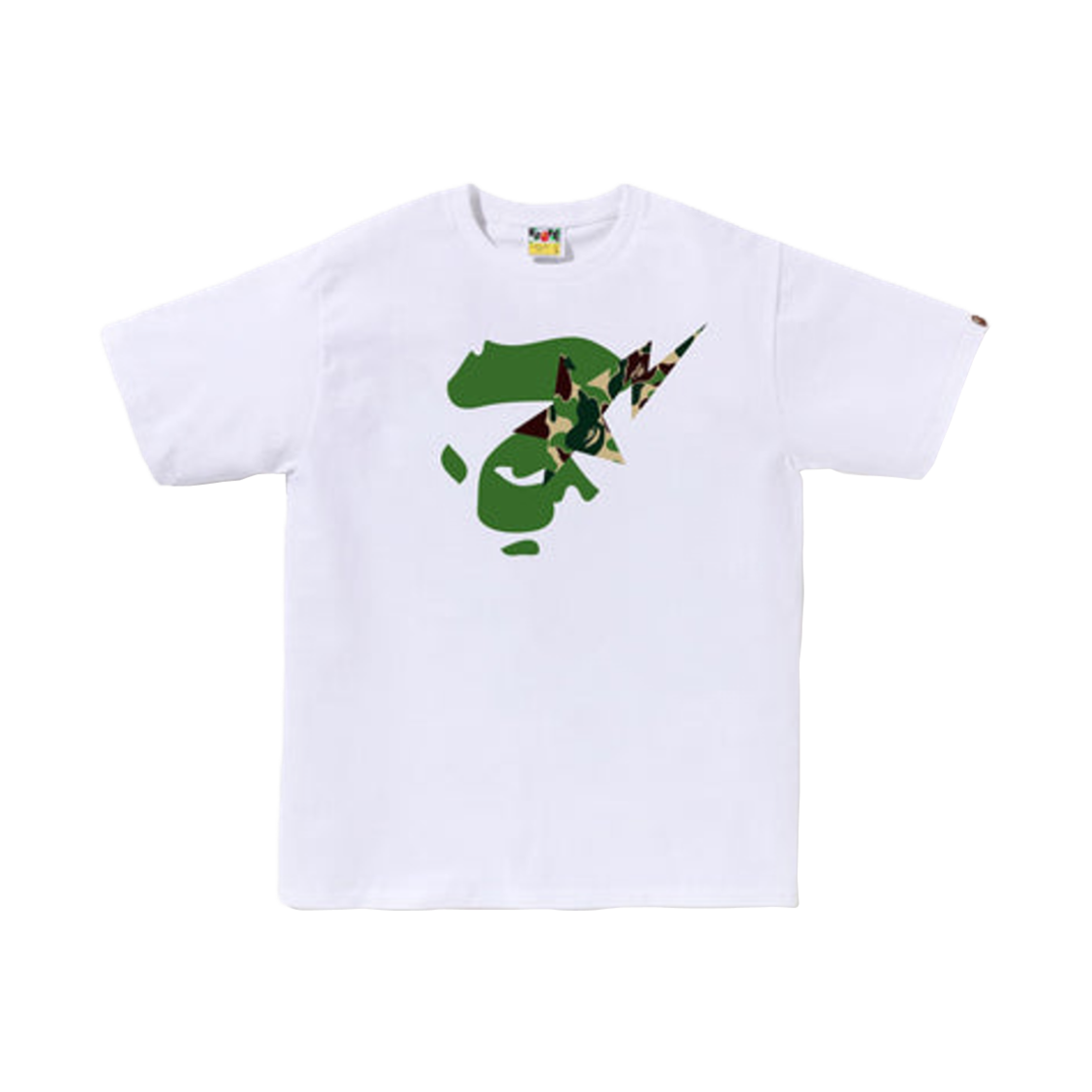 - BAPE ABC Camo Ape Face Sta T-Shirt White Green