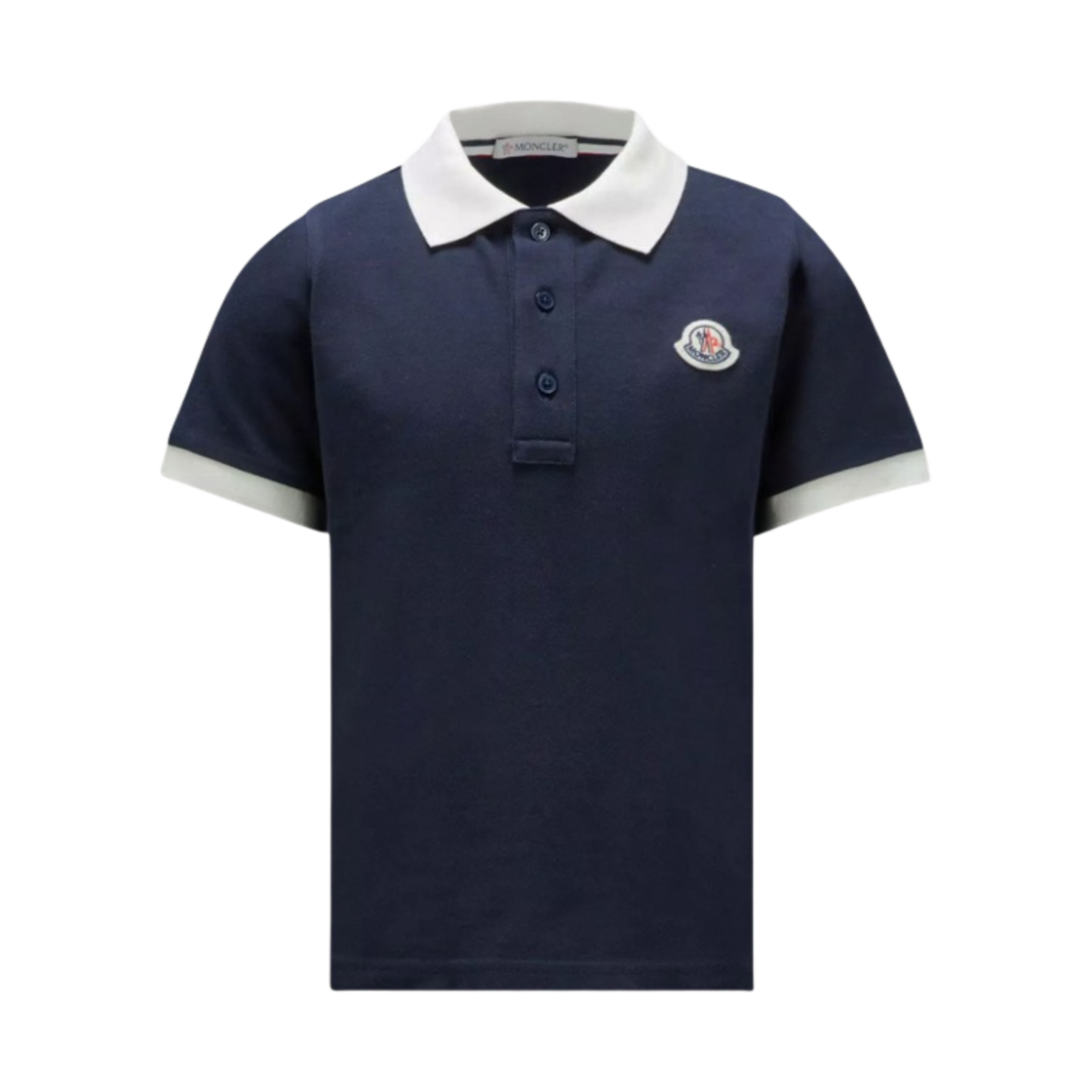 (키즈) 몽클레르 로고 폴로 티셔츠 나이트 블루 - 23SS((Kids) Moncler Logo Polo T-Shirt Night Blue - 23SS) - 1