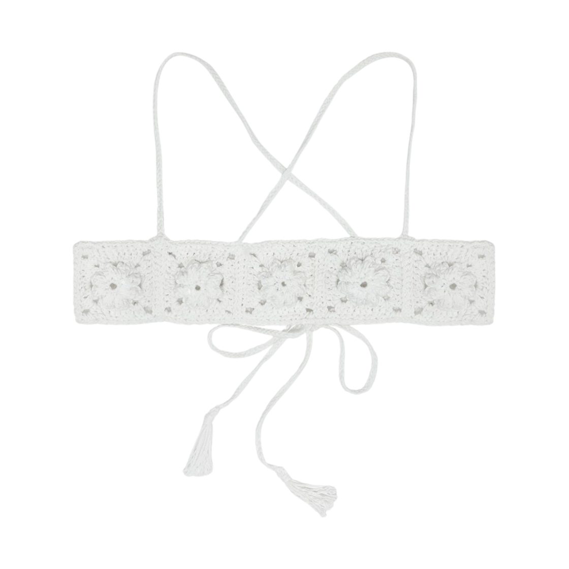 2024FWKNIT01 Rubati Handmade Crochet Flower Bustier White
