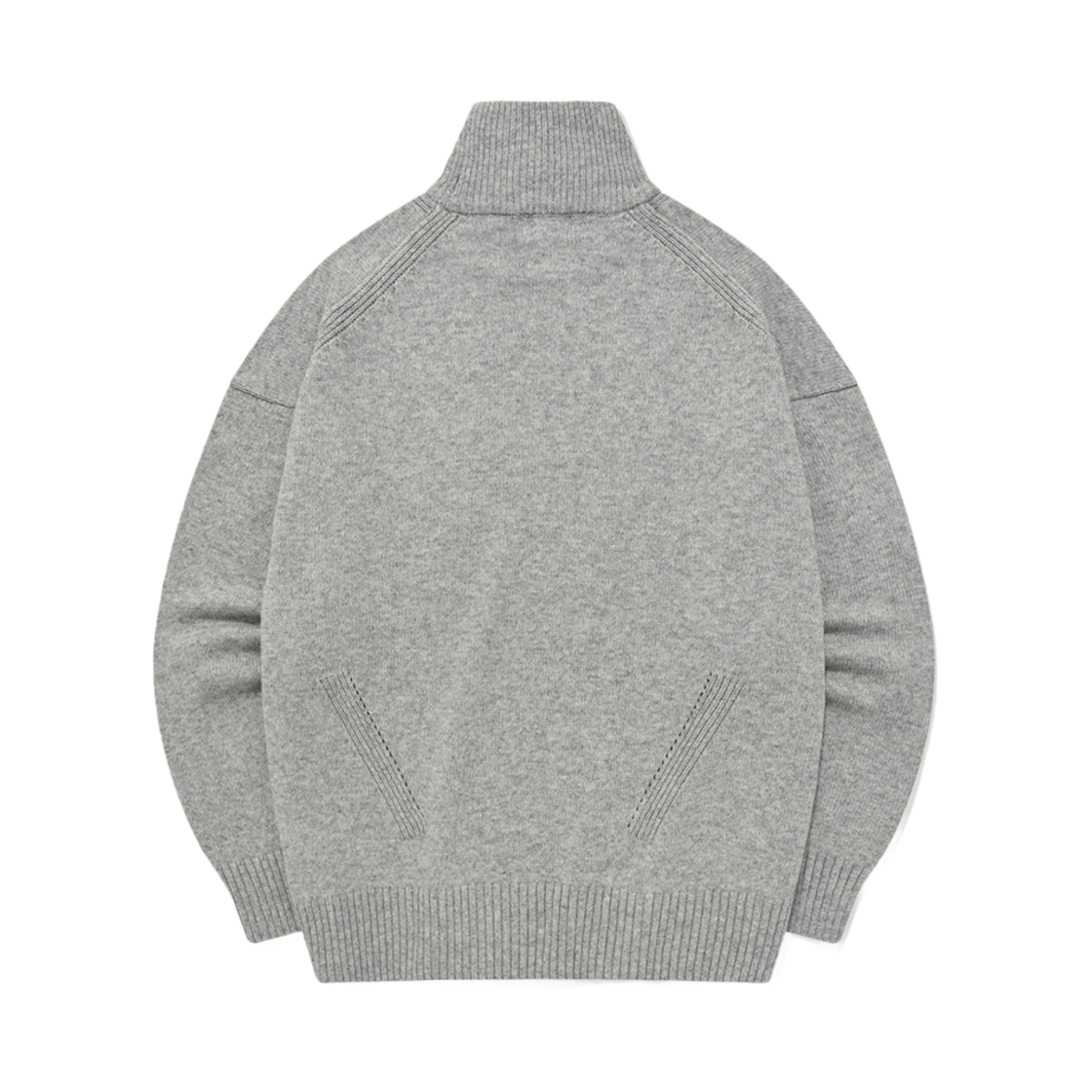 커버낫 C 로고 터틀넥 니트 멜란지 그레이(Covernat C Logo Turtleneck Knit Melange Grey) - 2
