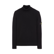 Stone Island 552C2 Full Rib Wool Turtleneck Knit Black - 23FW