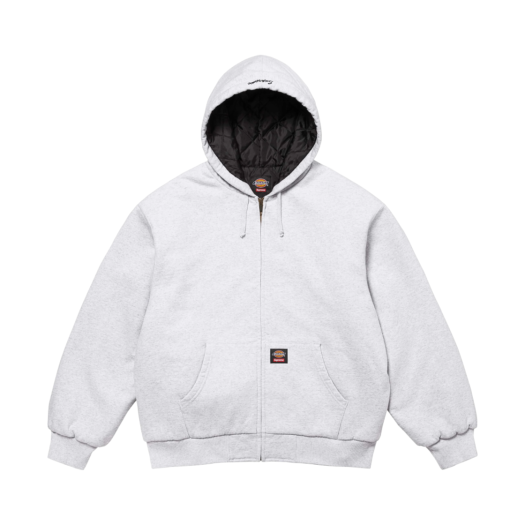Supreme x Dickies Quilted Lined Zip Up Hooded Sweatshirt Ash Grey - 24FW
