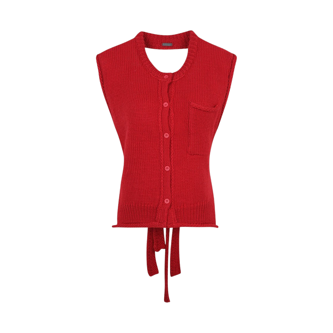 KW3DTSSPZ09RD Perverze Wool String Top and Scarf Red