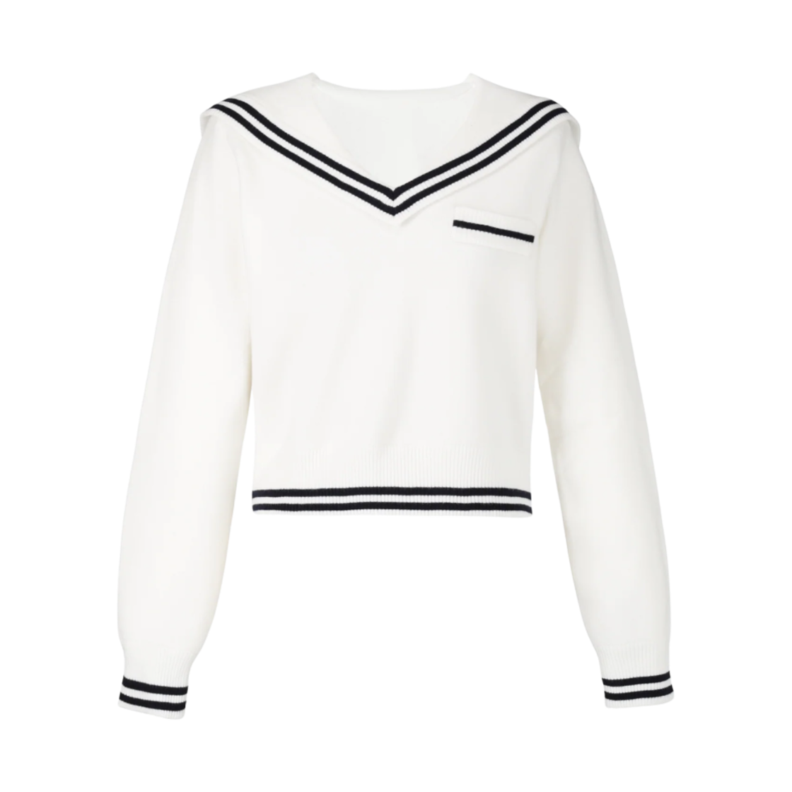 (W) 비비 B. 세일러 니트 화이트((W) Bibiy. B. Sailor Knit White)