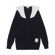 (W) Ganni Cotton Rope Knit Cardigan Sky Captain - 22SS