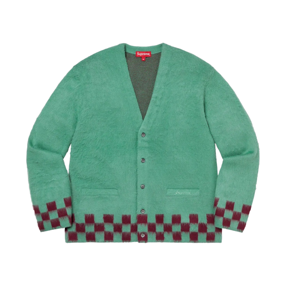 슈프림 브러쉬드 체커보드 가디건 민트 - 21SS(Supreme Brushed Checkerboard Cardigan Mint - 21SS) - 1