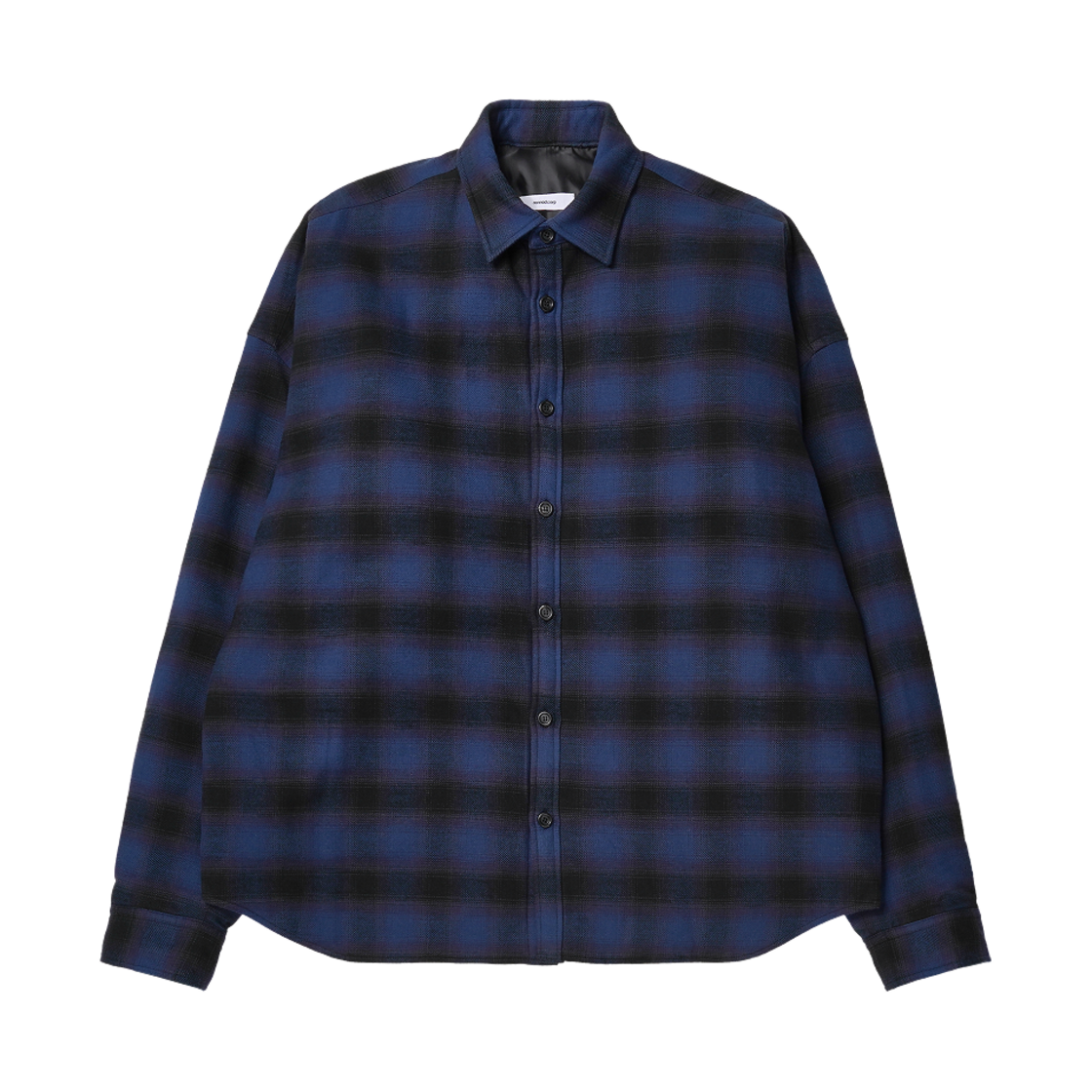 논노드 패디드 플렉서블 슬럽 체크 셔츠 빈티지 블루 퍼플