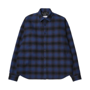 Nonnod Padded Flexible Slub Check Shirts Vintage Blue Purple