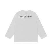 Wooyoungmi Long Sleeve Black Back Logo T-Shirt White - 22SS