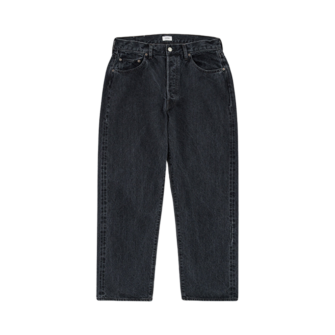 시오타 스트레이트 5포켓 팬츠 미디엄 블랙