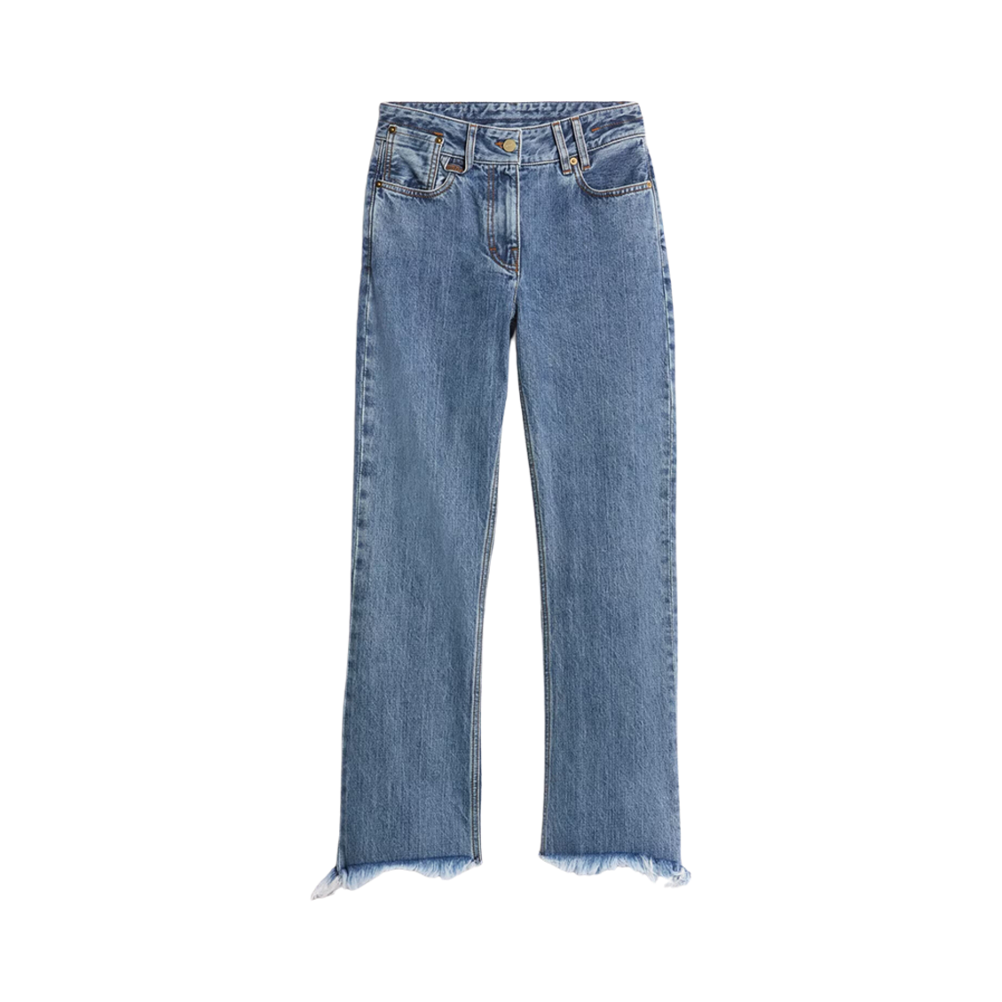 231DE015-1389-33B (W) Jacquemus Le De Nimes Court Artichaut Fringe Jeans Blue Tabac