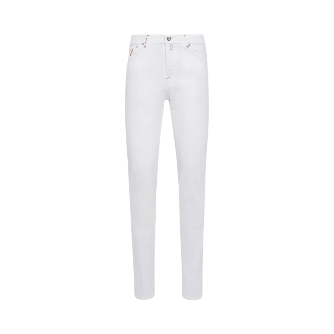 UPNJSMJ0317B01 Kiton Trousers Cotton Slim Fit Five-Pocket Jeans White
