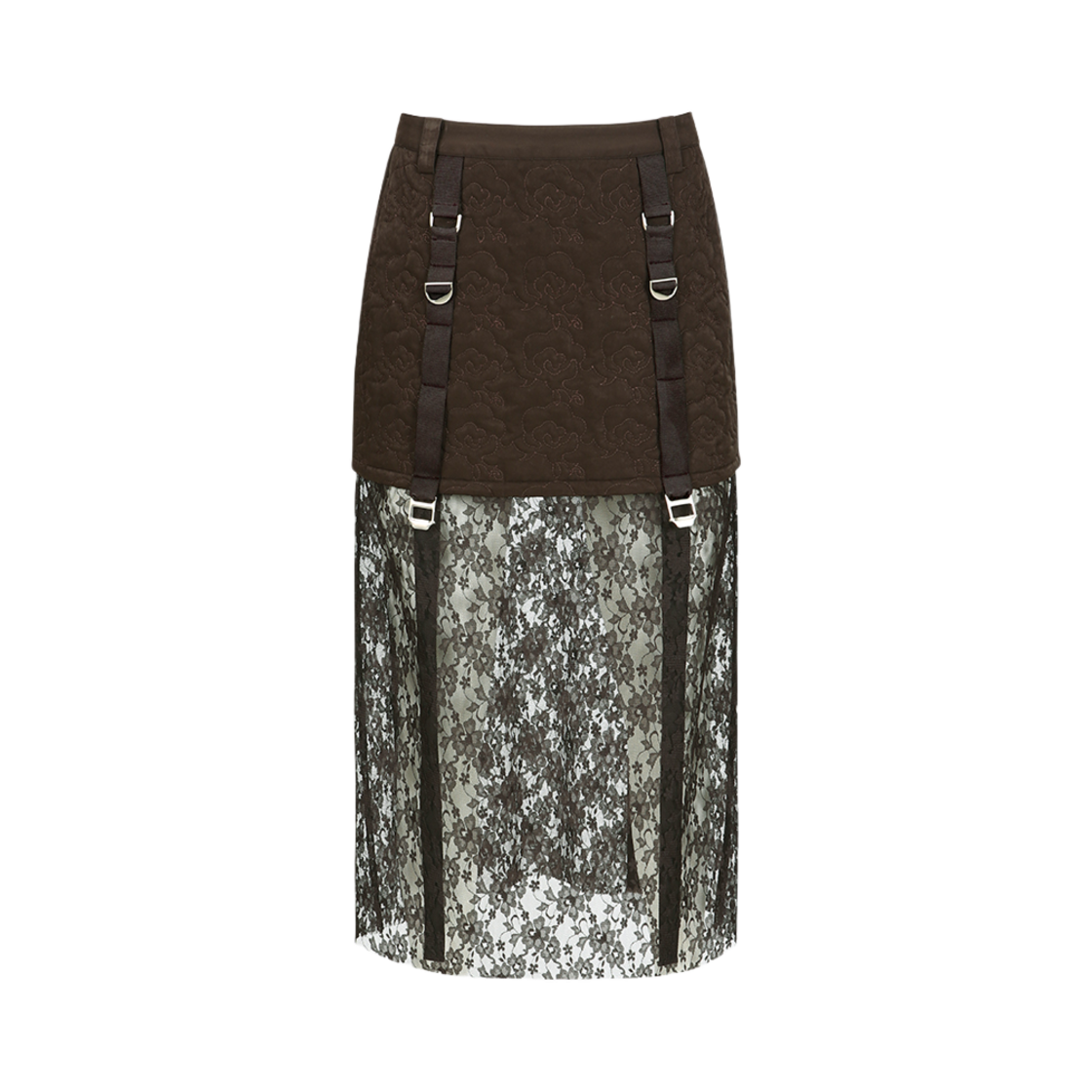 apa764w D.BROWN ADSB Andersson Bell Women Embroidery Padded Skirt Dark Brown - 대표 이미지 #1
