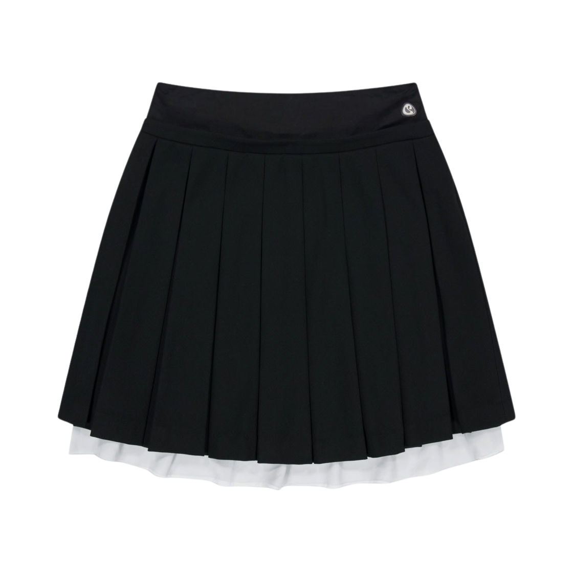 SU2403SR02BK Coyseio Double Waisted Pleats Skirt Black
