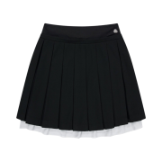 Coyseio Double Waisted Pleats Skirt Black