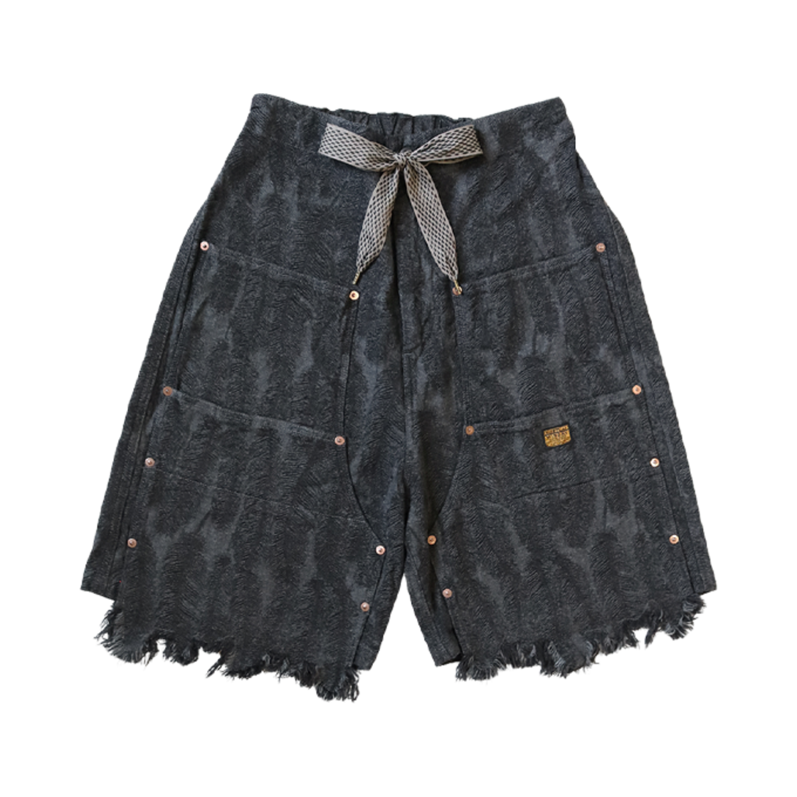 캐피탈 12온즈 맥파이 데님 W 니 이지 쇼츠 블랙(Kapital 12 oz. Magpie Denim W Knee Easy Shorts Black)