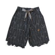 Kapital 12 oz. Magpie Denim W Knee Easy Shorts Black