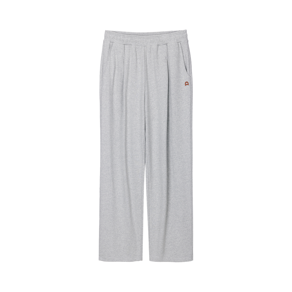 던스트 유니섹스 레더 로고 와이드 스웨트 팬츠 멜란지 그레이(Dunst Unisex Leather Logo Wide Sweat Pants Melange Grey)