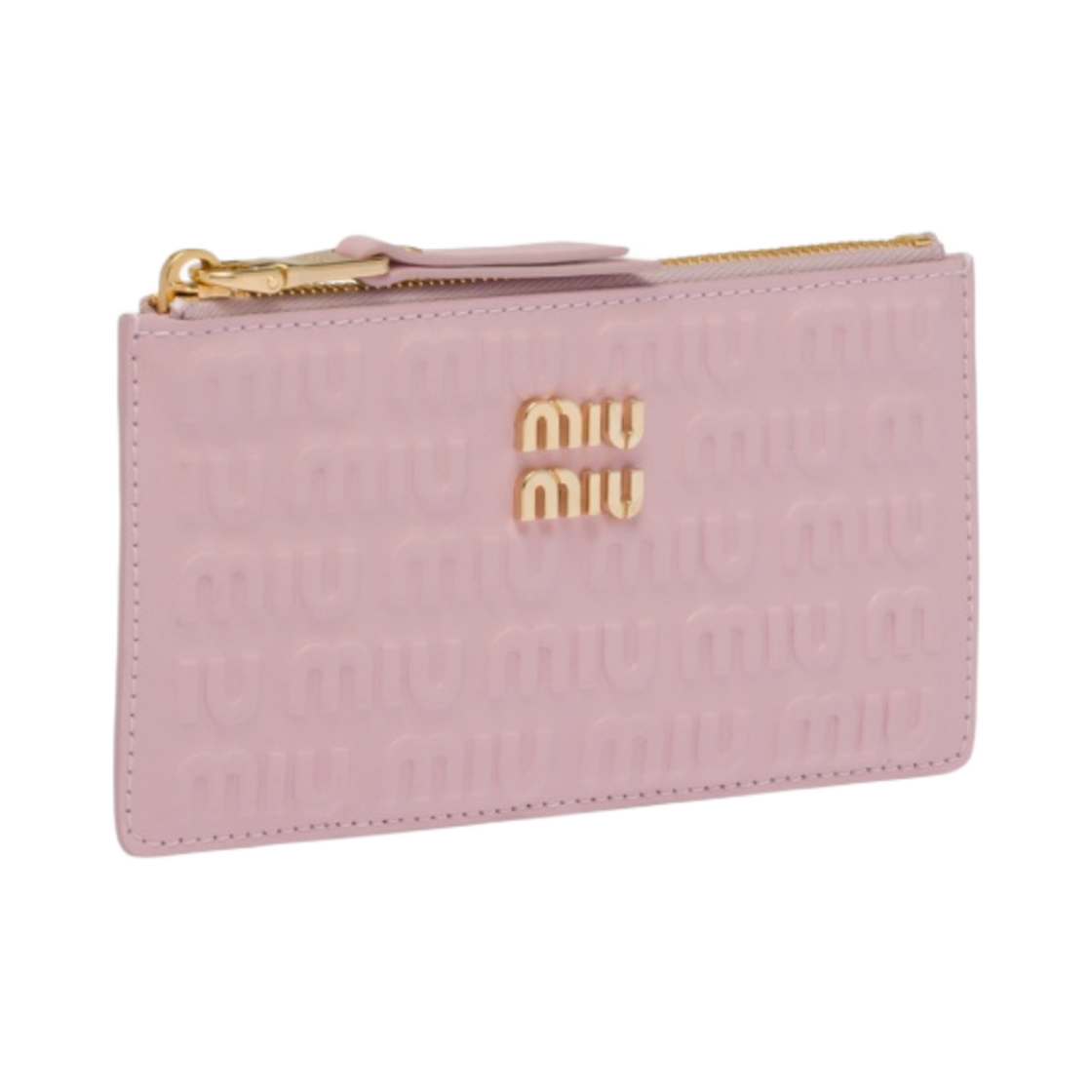 미우 미우 엠보스 레터링 로고 가죽 엔벨로프 지갑 앨러배스터 핑크(Miu Miu Embossed Lettering Logo Leather Envelope Wallet Alabaster Pink) - 2