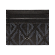 Dior CD Diamond Canvas Card Holder Black