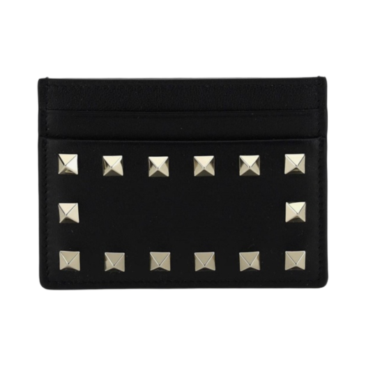 P0486BOL0NO Valentino Rockstud Card Holder Black