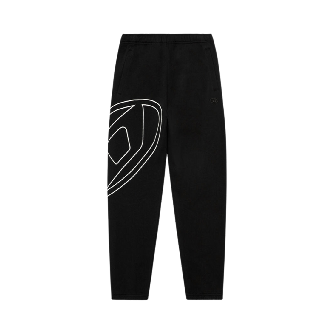 디젤 트랙 팬츠 메가 오발 D 블랙(Diesel Track Pants with Mega Oval D Black)