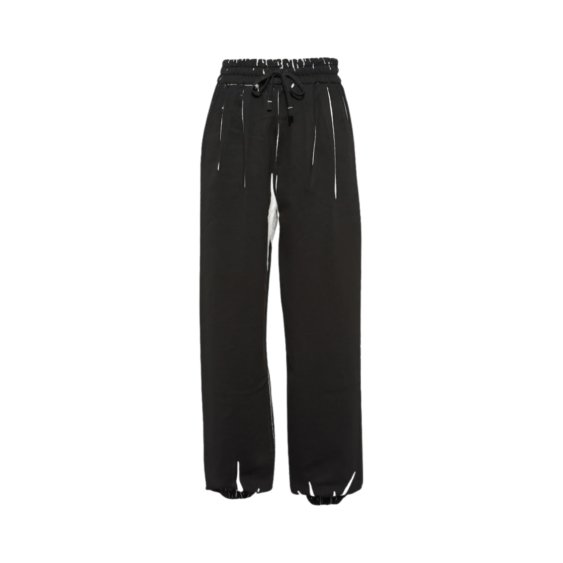 (W) 미우 미우 프린트 코튼 플리스 조거 블랙((W) Miu Miu Printed Cotton Fleece Joggers Black) - 1