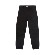 Stone Island 32910 Supima Cotton Twill Stretch TC Loose Fit Jogger Cargo Pants Black - 24FW