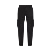 Stone Island 303WA Brushed Cotton Canvas Garment Dyed Cargo Pants Black - 23SS