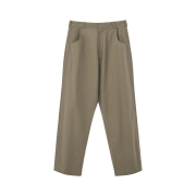 STU Stitch Cotton Tuck Pants Beige