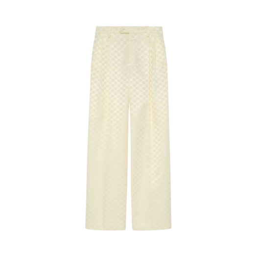 (W) Gucci Cotton Faille Trousers Beige