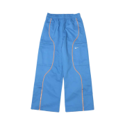 (W) Nike NSW High Waisted Woven Pants Star Blue Bright Mandarin - Asia