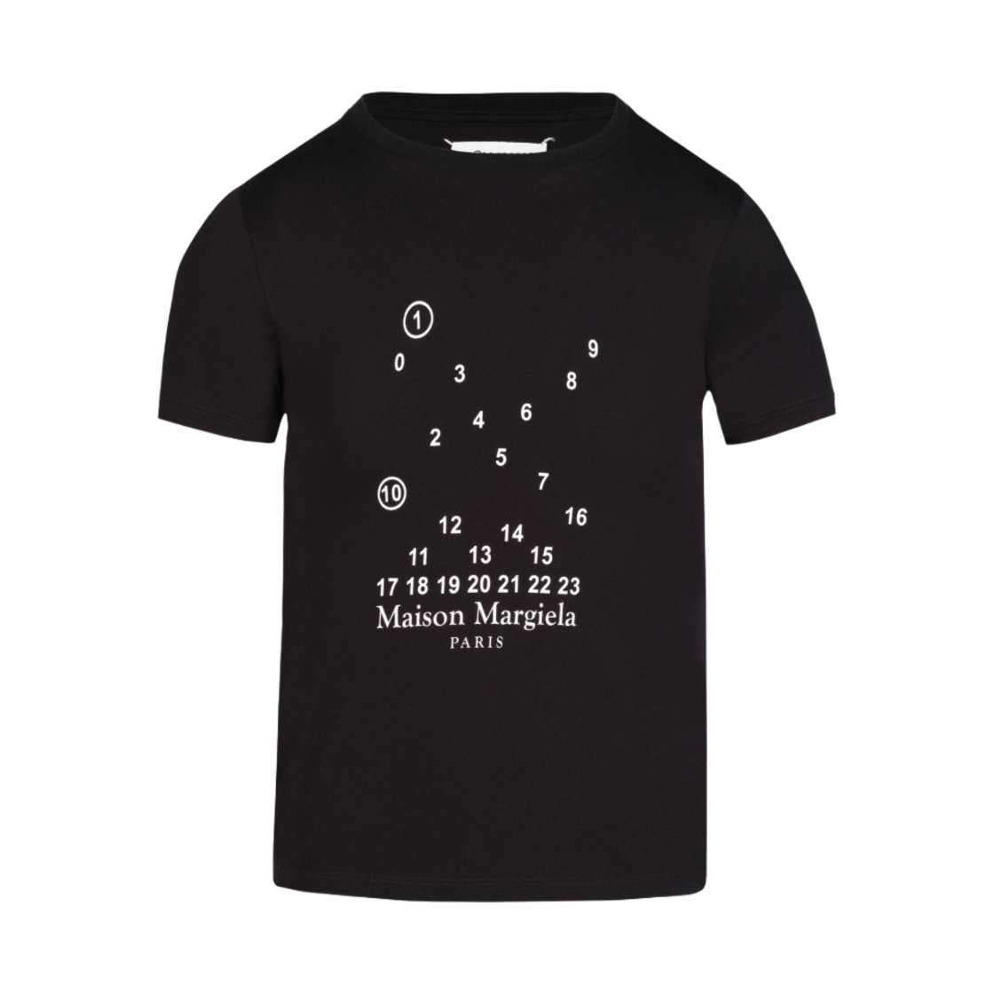 (W) 메종 마르지엘라 뉴메릭 로고 티셔츠 블랙((W) Maison Margiela Numeric Logo T-Shirt Black) - 1