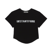 Instantfunk Women Pearl Logo T-Shirt Black