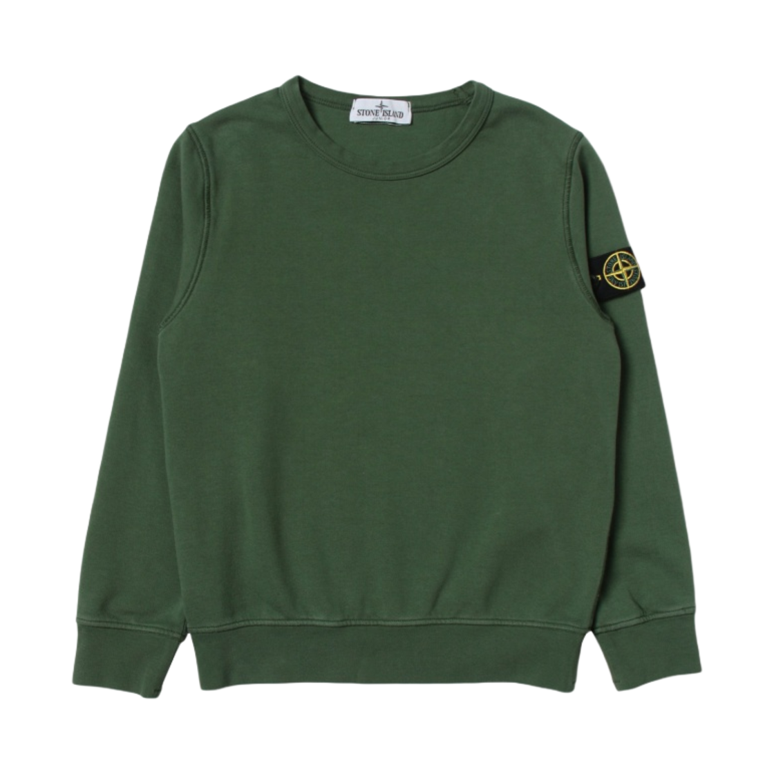(키즈) 스톤 아일랜드 61340 코튼 플리스 크루넥 스웨트셔츠 보틀 그린 - 23SS((Kids) Stone Island 61340 Cotton Fleece Crewneck Sweatshirt Bottle Green - 23SS) - 1