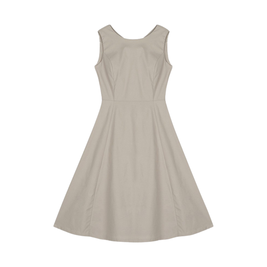 해브레스 우먼 슬리브리스 플레어 드레스 베이지(Haveless Women Sleeveless Flare Dress Beige)