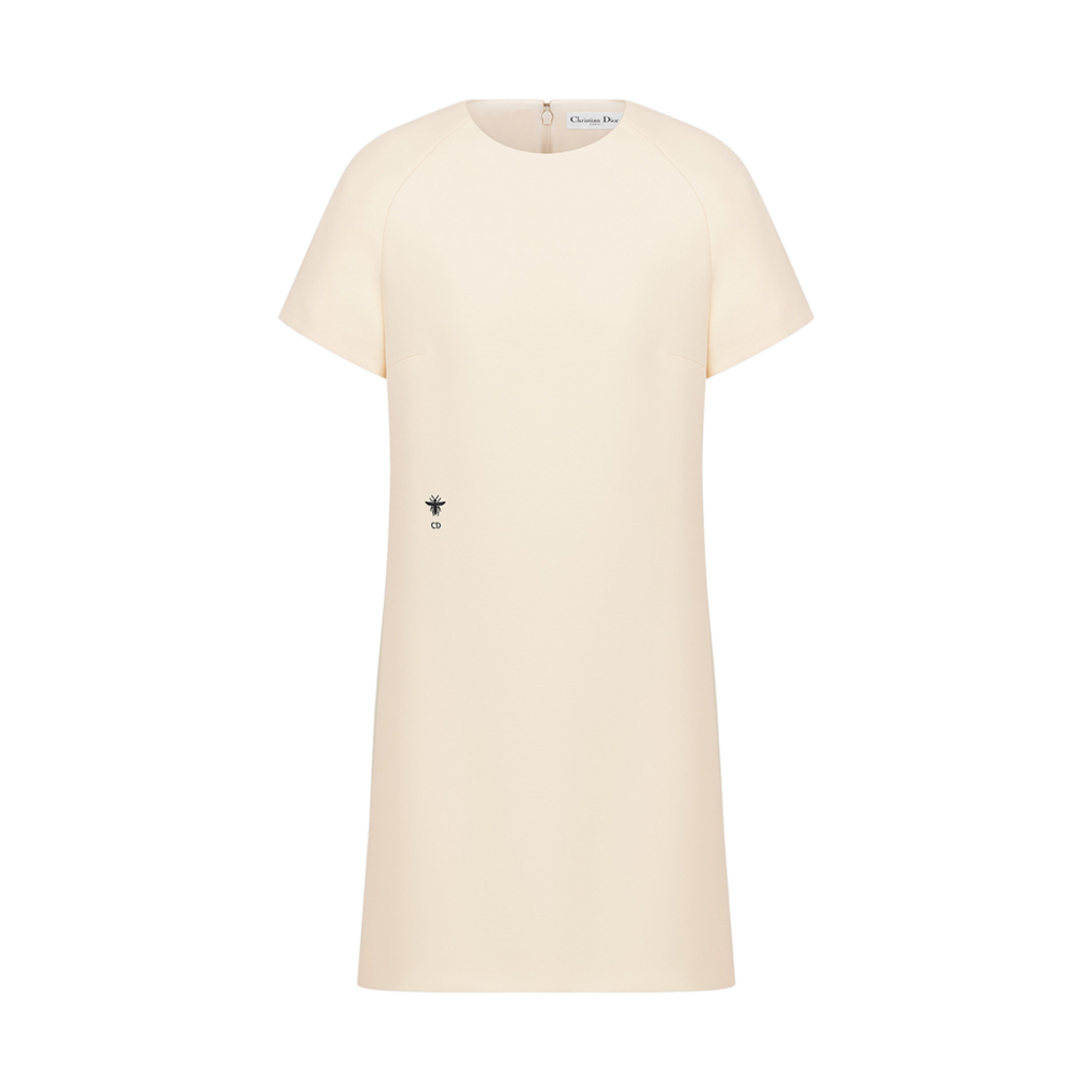341R26A1166-X0200 (W) Dior Straight Dress White Wool Silk