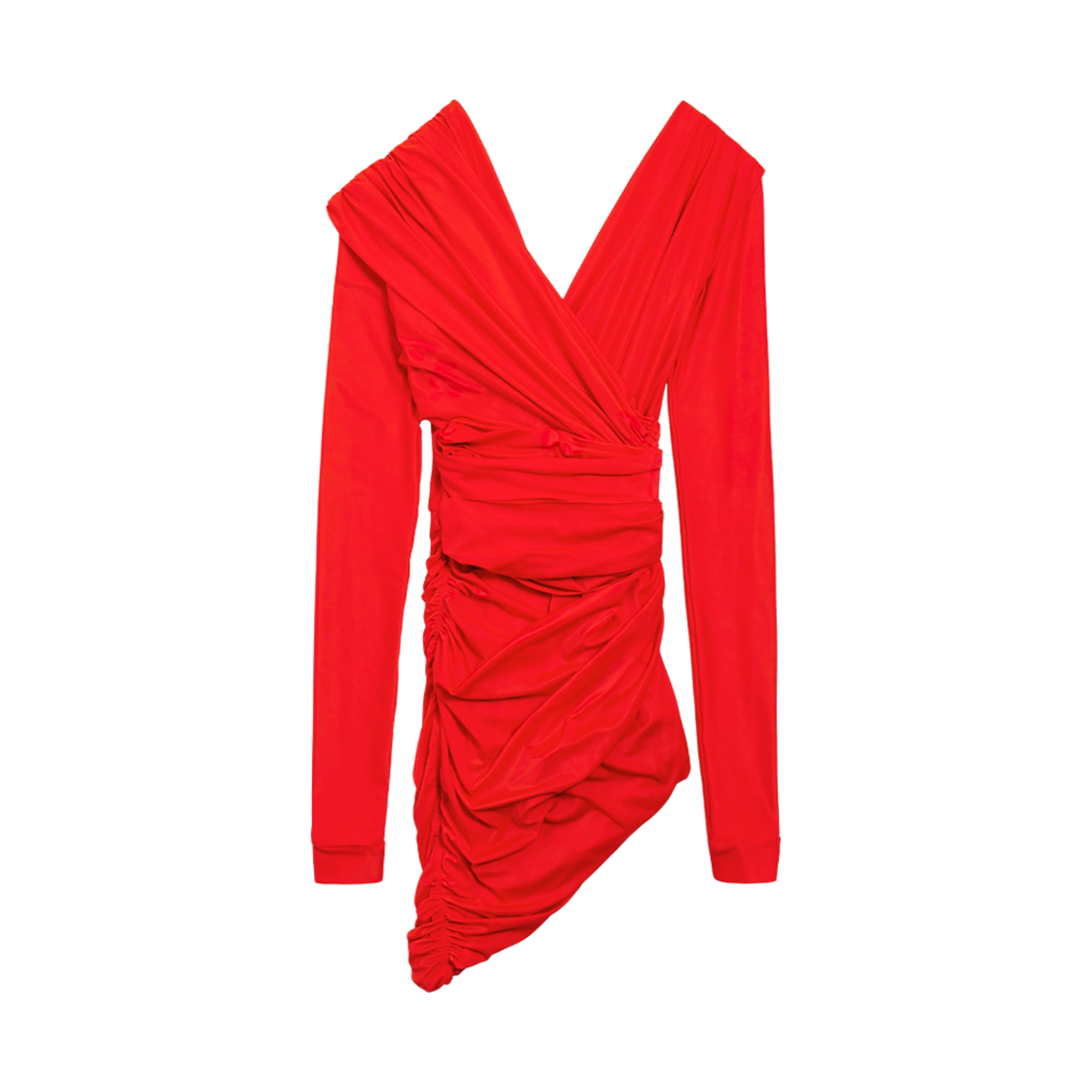 814343TRV976400 (W) Balenciaga Draped Dress Red - 대표 이미지 #1