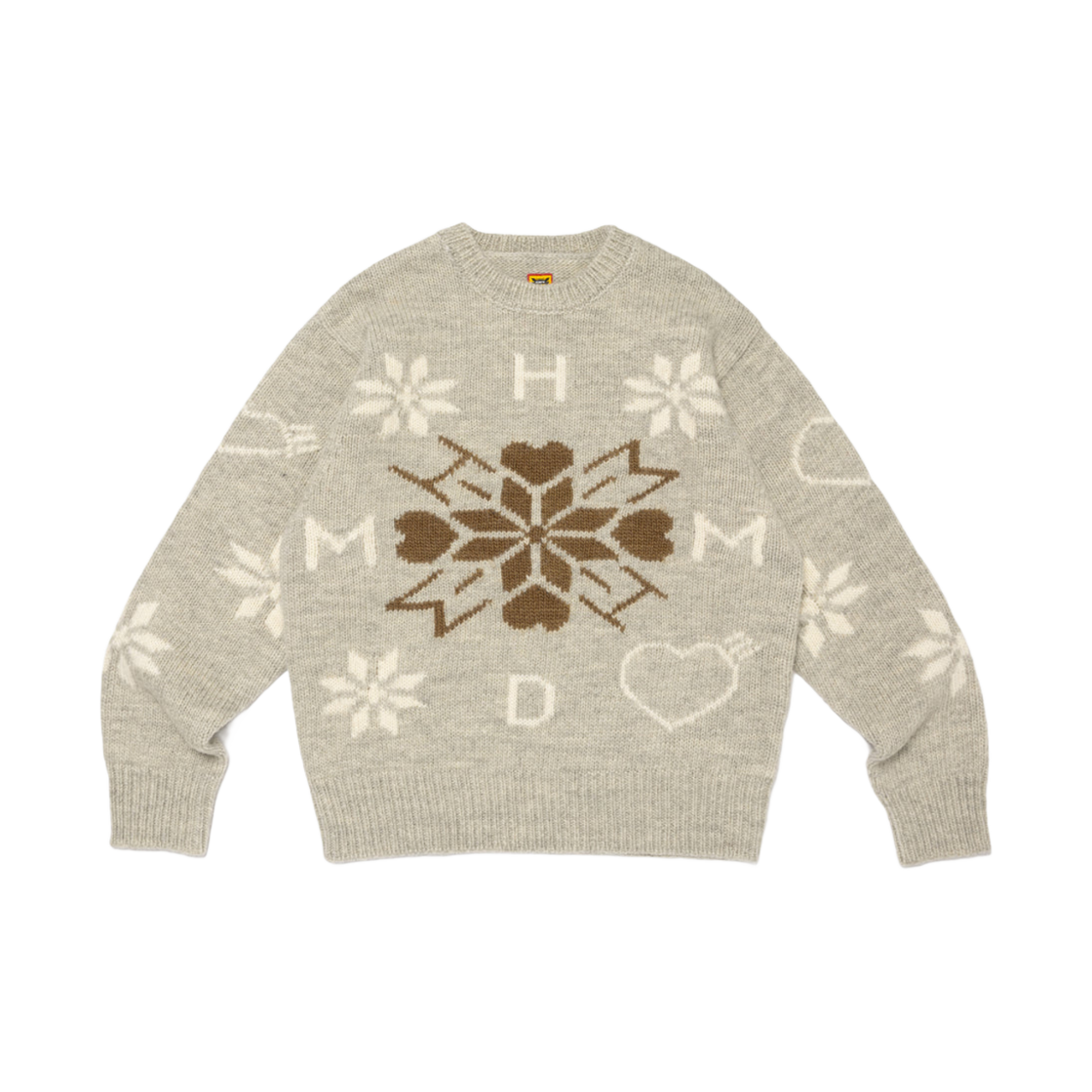HM28CS017 Human Made Snowflake Knit Sweater Gray