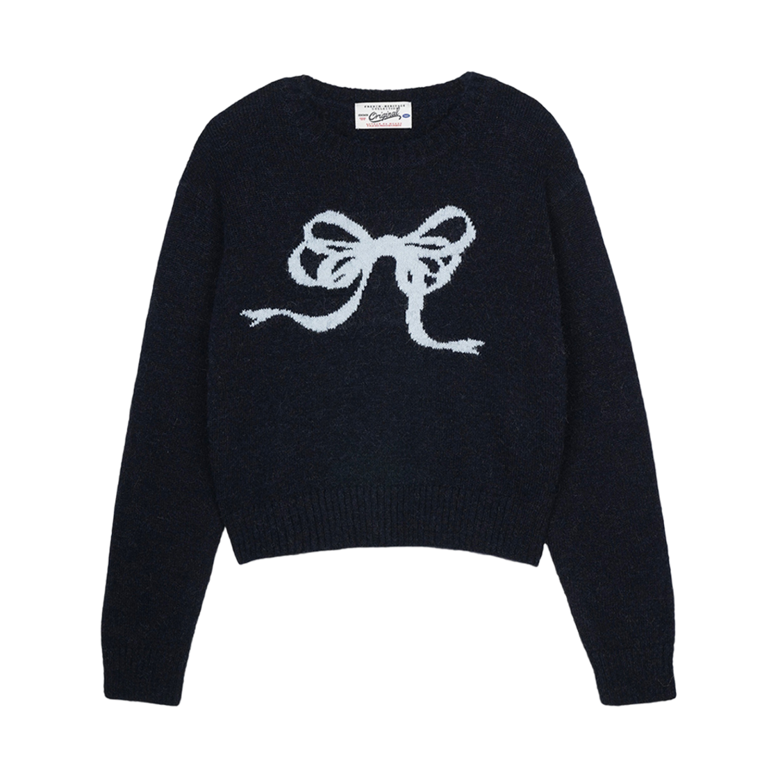 벤시몽 리본 자카드 니트 다크 네이비(Bensimon Ribbon Jacquard Knit Dark Navy)