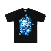 BAPE ABC Camo Rebuild Big Ape Head T-Shirt Black Blue