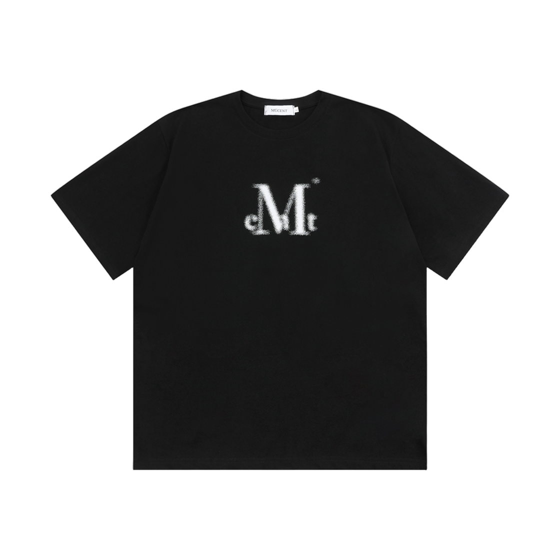 P00000ME_BK MUCENT Spray Logo Half T Black