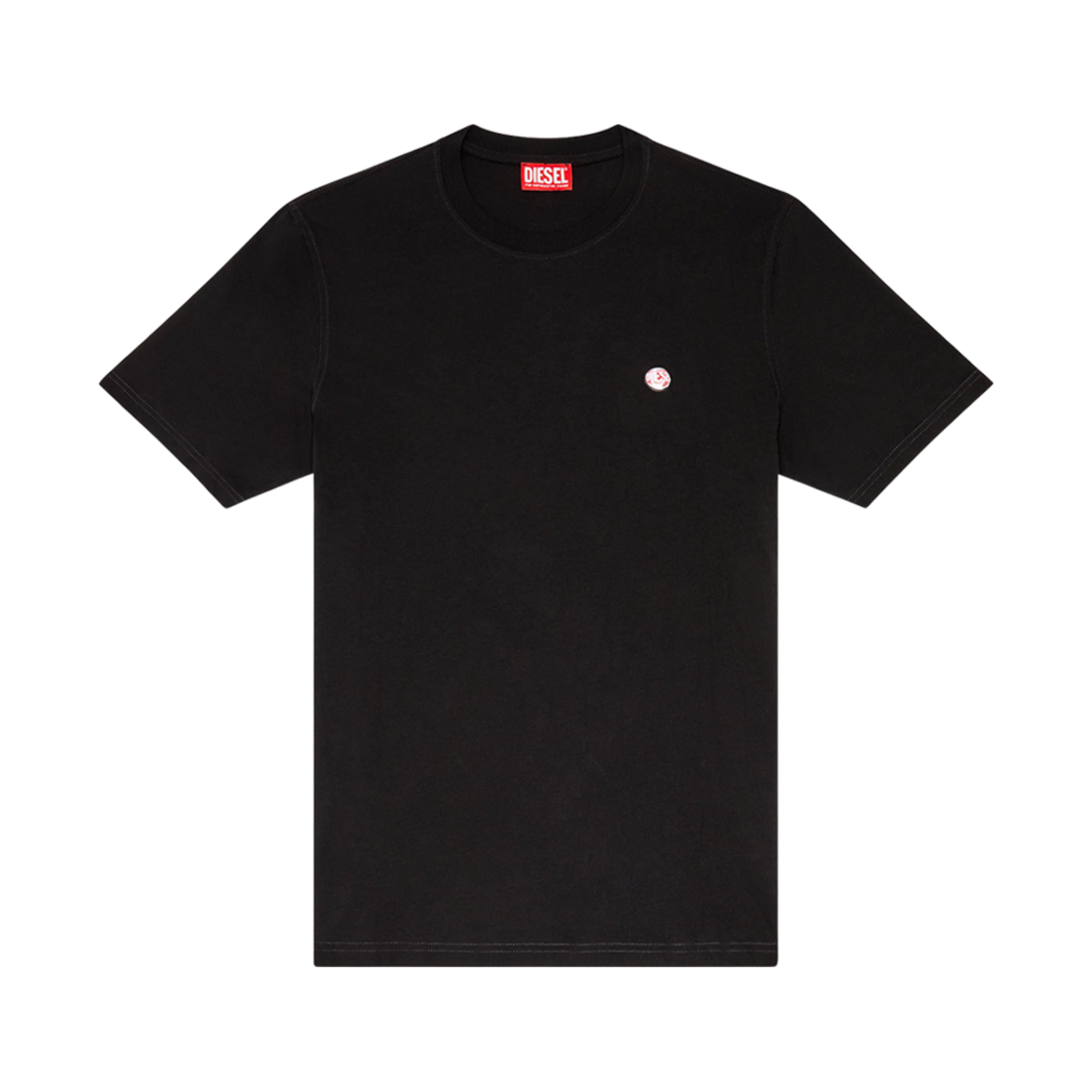 디젤 핍홀 로고 티셔츠 블랙(Diesel T-Shirt with Peephole Logo Black) - 1