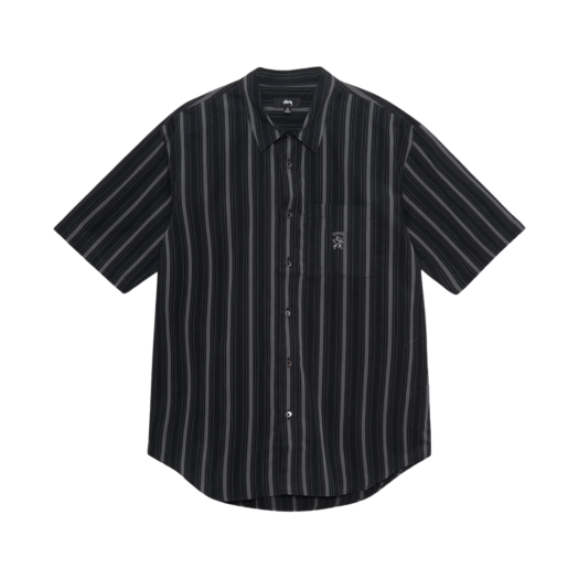 Stussy Boxy SS Stripe Shirt Black