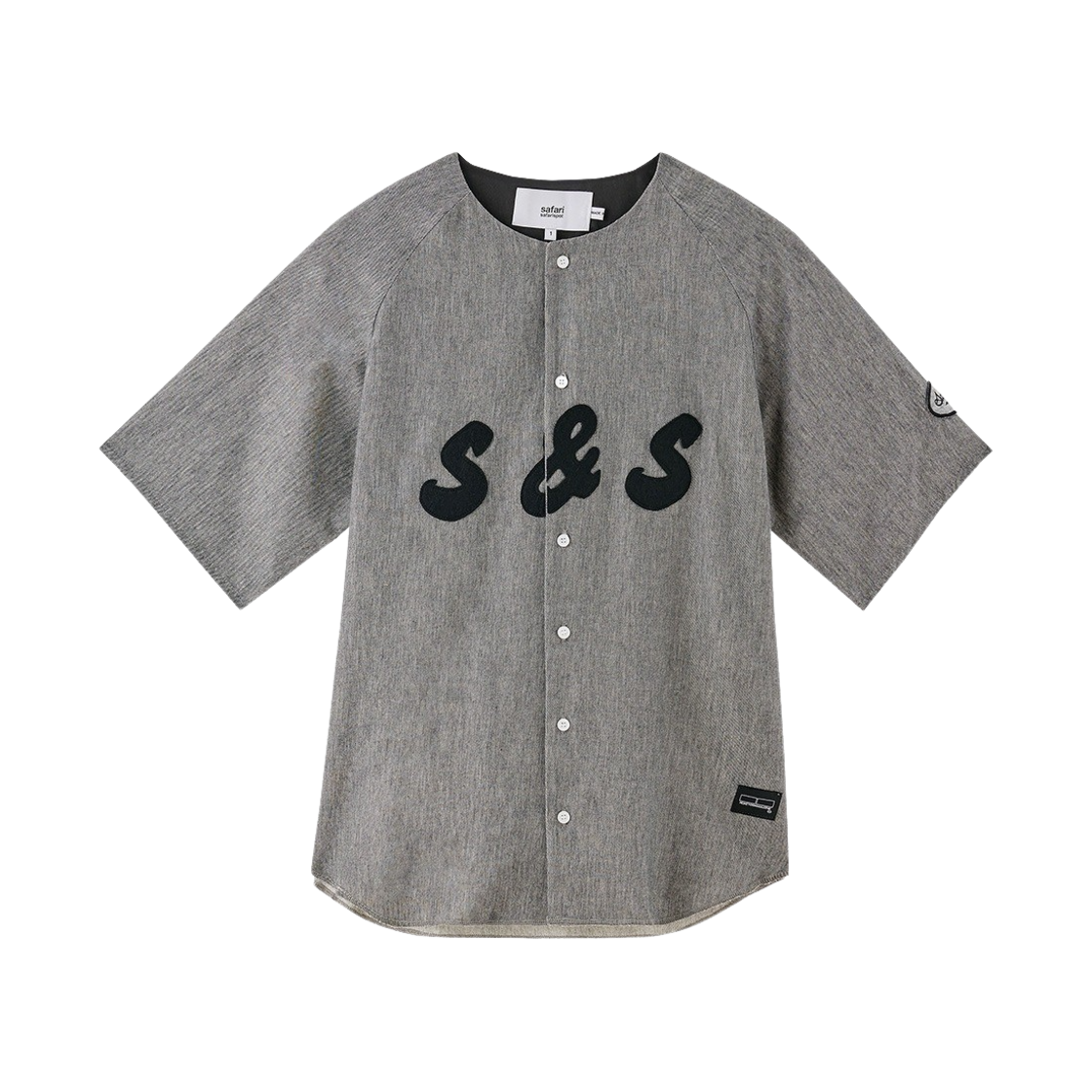 사파리스팟 베이스볼 쇼츠 슬리브 셔츠 블랙