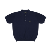 Heritage Floss Crest Wool Polo Shirt Navy