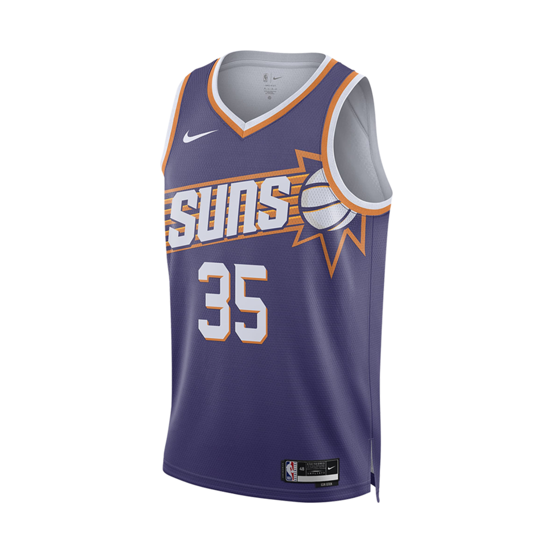 나이키 케빈 듀란트 피닉스 선즈 2023/24 아이콘 에디션 드라이핏 NBA 스윙맨 저지 뉴 오키드(Nike Kevin Durant  Phoenix Suns 2023/24 Icon Edition Dri-Fit NBA Swingman Jersey New Orchid)