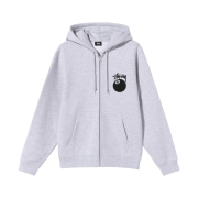 Stussy 8 Ball Zip Hoodie Ash Heather - 22FW